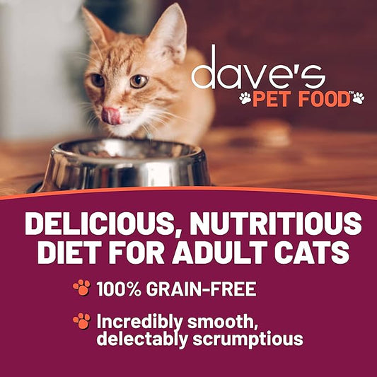 Dave's Pet Food Grain Free Wet Cat Food Gravy (Turkey & Giblets Dinner in Gravy), Made in USA Naturally Healthy Canned, Added Vitamins & Minerals, 5.5 oz Cans (24 Pack)