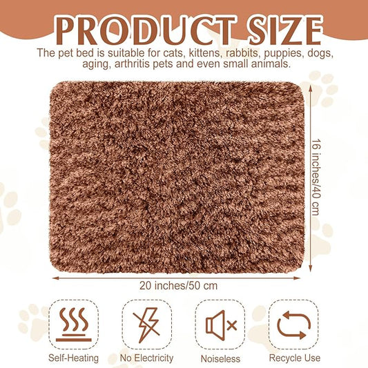 4 Pack Self Warming Cat Bed Indoor Self Heating Dog Cat Pad Washable 16 x 20 Inch Thermal Pet Kennel Pad Crate Bed Mat Reflect Body Heat for Outdoor