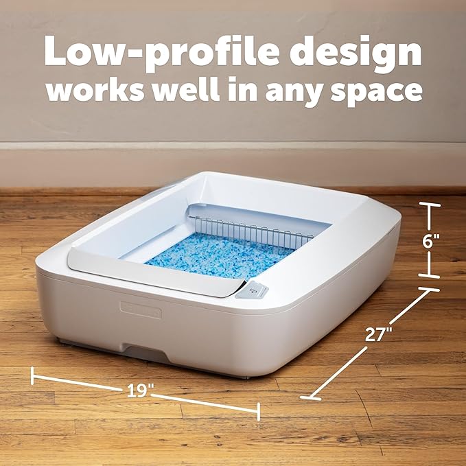 PetSafe ScoopFree Crystal Plus Automatic Self Cleaning Cat Litter Box System – Not Enclosed – Advanced Odor Control – Includes 1 Disposable Crystal Litter Tray – White (PAL00-18016)