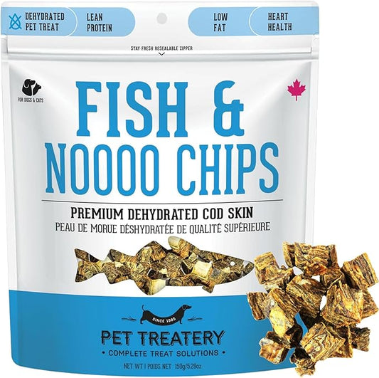 Dehydrated Cod Skin for Dogs & Cats (5.3 oz, Pack of 1) - Dehydrated Single Ingredient Dog Treats - Natural Dog Treats, Grain Free