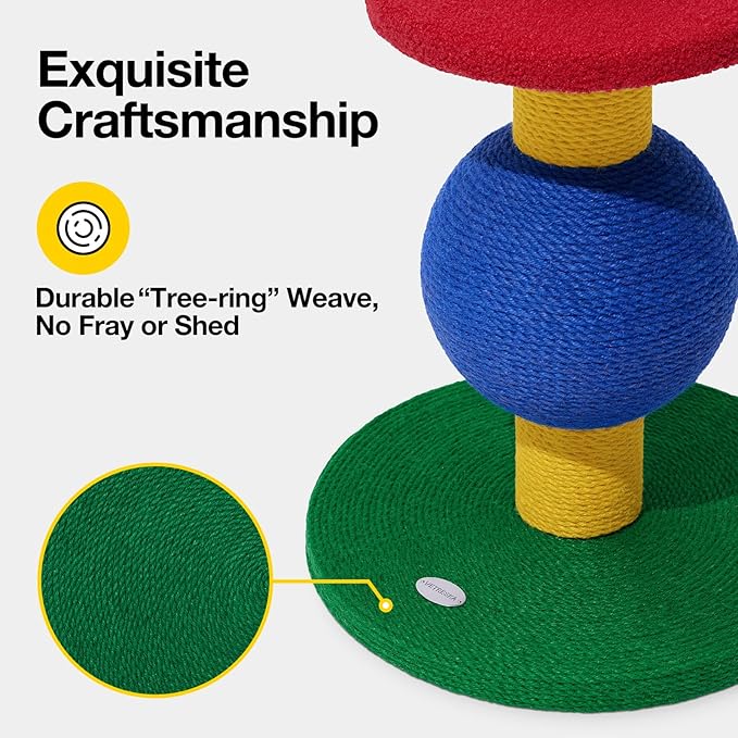 VETRESKA 25" Cat Tree, Sisal Coverd Scratching Posts with Playful Ball, Indoor Cats Furniture Activity Center for Cats Kittens