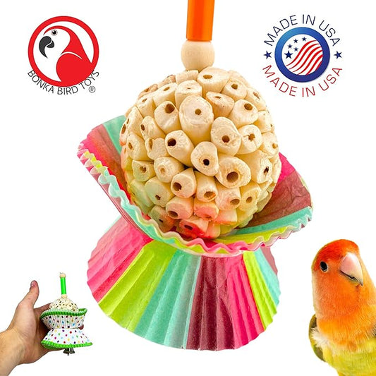 Bonka Bird Toys 1925 Cake Natural Sola Shred Forage Chew Treat Parrot Parrotlet Budgie Cockatiel Parakeets and Other Similar Birds