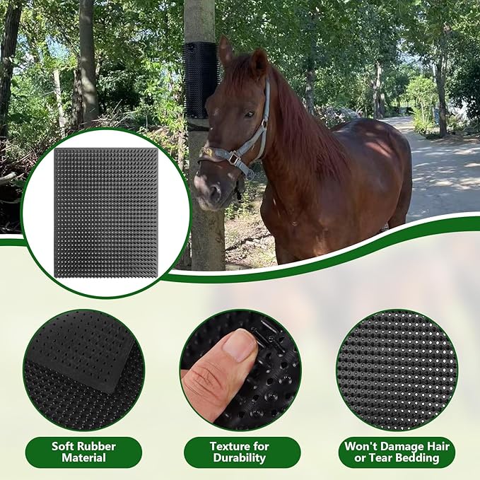 Horse Scratching Post Pad Goat Playground Toys for Horses and Goats to Play with Livestock Scratching Brush for Small Farm Animal Goat Sheep Cow Pig Dog Cat-2 Pack (21.66" x19.68") (Extra Large)