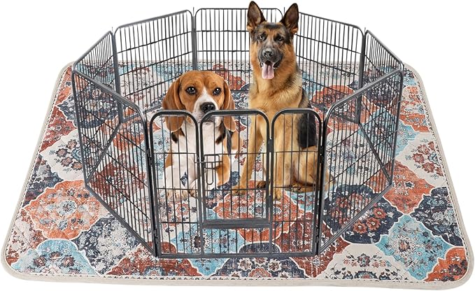 IEUUMLER Washable Pee Pads for Dogs, 1 Pack Reusable Pee Pads for Dogs Non-Slip Grip, Super Absorbent Waterproof Puppy Pads for Potty Training, Playpen, Crate, Whelping Box EU011 (Orange,71" x 71")