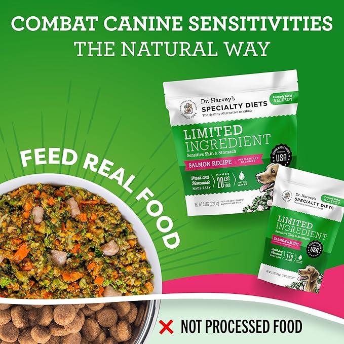 Dr. Harvey's Specialty Diet Limited Ingredient - Human Grade Dog Food for Dogs with Sensitivities - Salmon Recipe (Trial Size, 5.5 oz)