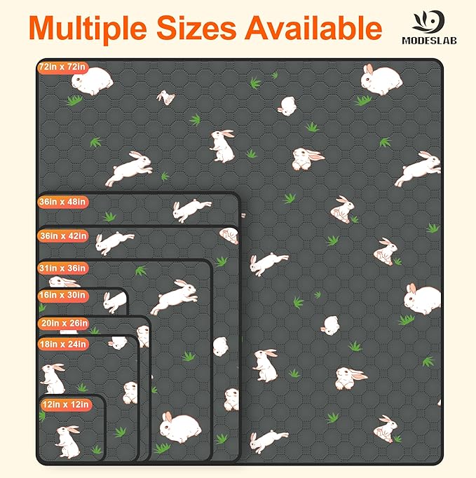 4-Pack Guinea Pig Cage Liner, 16in x 30in Fast Absorption Washable Bedding Pee Pads for Dogs Puppy Rabbit Small Animal Cage Mat, Leakproof & Non-Slip