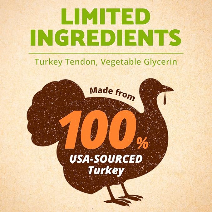 AFreschi Turkey Tendon Variety Pack (S) 8 oz, USA-Sourced Turkey Tendon, All Natural Puppy Chew, Hypoallergenic, Rawhide Alternative