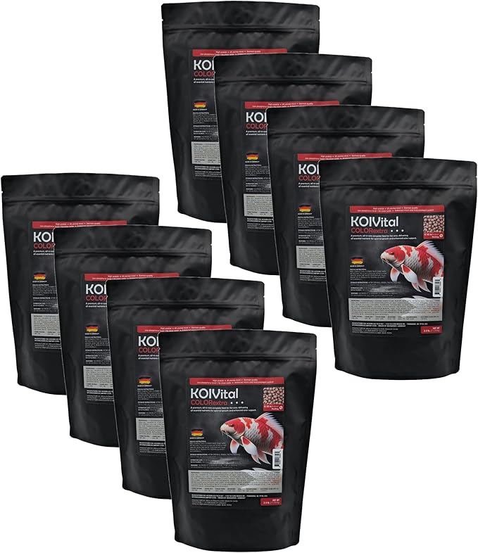 Pack of 8 Color Extra Swim Koi Fish Food of 2.5lb for All Stages of Live Koi Fish - Floating Pellet of Size 4.5mm