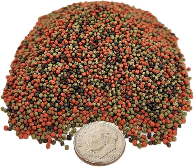 Aquatic Foods Inc. Ultra Pellet Mix of 1mm California Blackworm, Intense Color Red, Spirulina Green GRO Floating Pellets for All Small Tropical Fish & Pond Fish...1/4-lb Bag