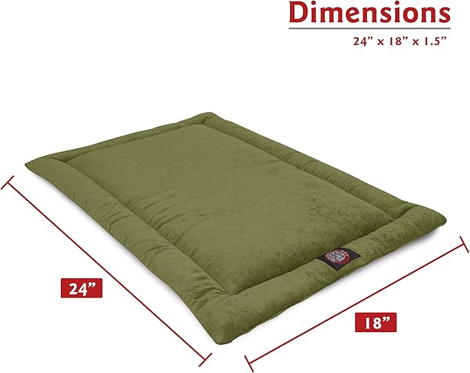 Majestic Pet Dog Crate Mat - Machine Washable Soft Plush Pet Bed Pad for Crates & Kennels USA Crafted 24"x18" Villa Fern