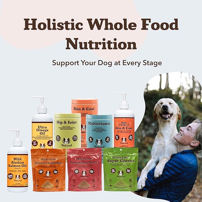 Natural Dog Company Wild Alaskan Salmon Oil Formula with Omega 3, Fish Oil for Dogs Supplement, Skin & Coat Dog Oil, Itchy Relief, Immune Support for Joints & Heart, Food Topper, 16 oz.