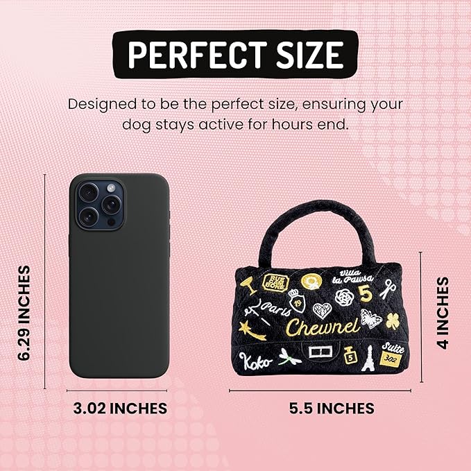 Dog Diggin Designs Runway Pup Collection | Unique Squeaky Parody Plush Dog Toys – Haute Couture Purses & Handbags