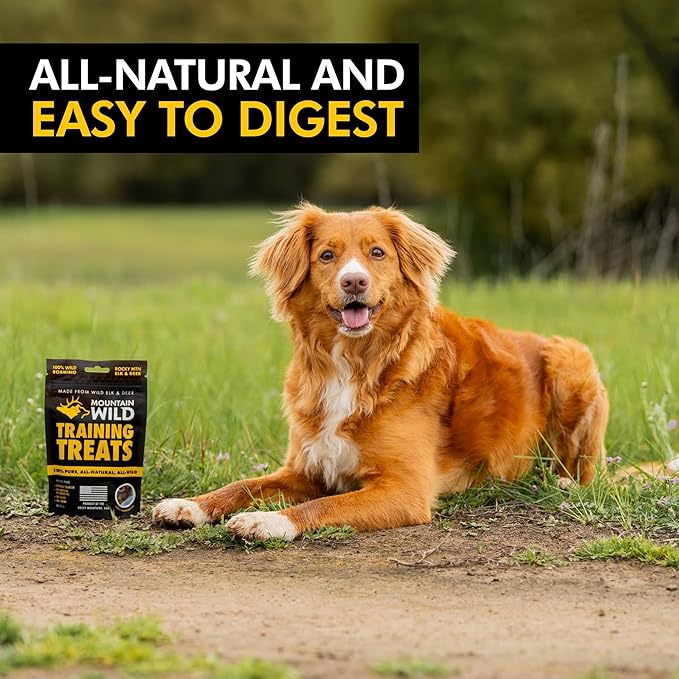 Training Treats for Dogs & Puppies – Elk & Venison Protein Puppy & Dog Treat – High Value, All-Natural, No Fillers, Grain-Free, No Artificial Preservatives – 4oz, 3 Bags