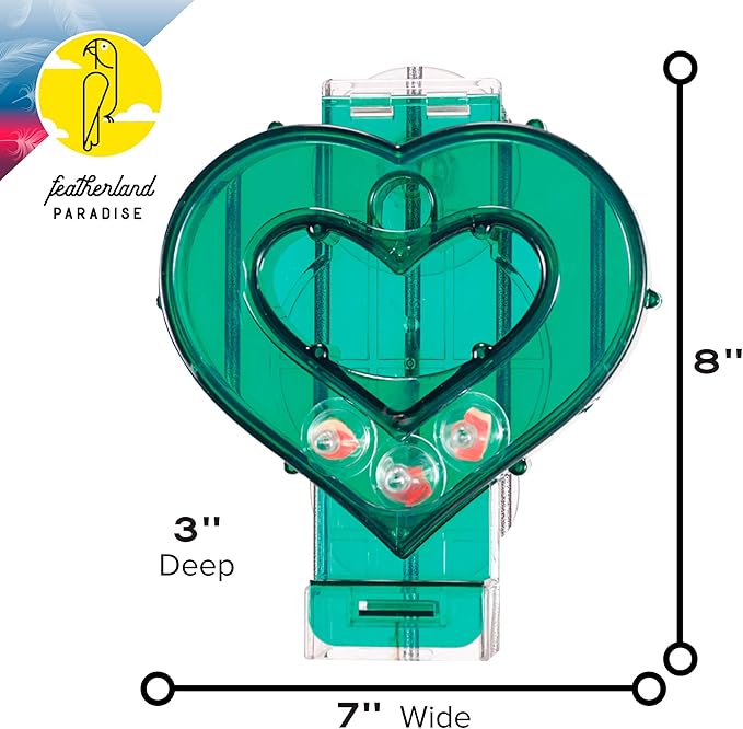 Featherland Paradise - Creative Foraging Systems Mastermind Heart, Interactive Cage-Mounted Bird Treat Toy