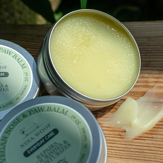 All-Natural Dog Paw & Nose Balm – Vegan Dog Grooming Supplies | Dog Paw Moisturizer & Nose Butter for Dogs | Safe Snout Soother for Dry Nose & Cracked Paws