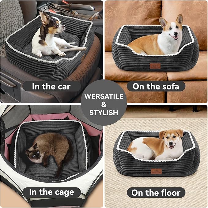 Orthopedic Dog Bed for Medium Dogs,Dog Sofa Beds Supportive Foam Pet Couch Bed with Removable Washable Mat and Nonskid Bottom (Medium, Dark Grey)