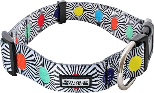 Lucky Love Dog - Adjustable Dog Collar with Easy Click Buckle for Small to Large Ones, Durable, & Comfortable for Male & Female Dogs, Pet Collar for Puppies & Adult Dogs - SOCO, Medium