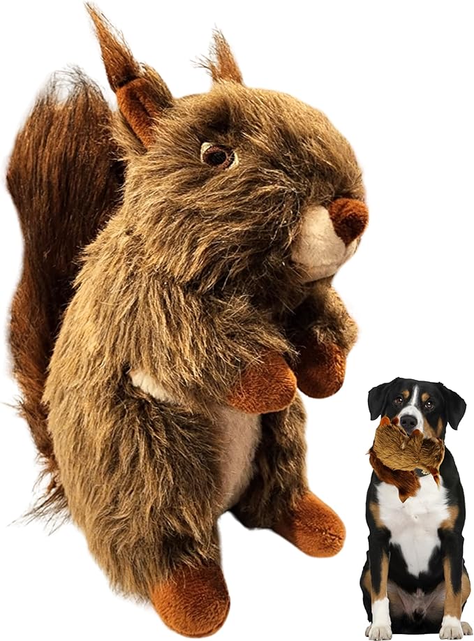 Dog Squeak Toys Squirrel, Interactive Dog Toy for Small, Medium and Large Breeds, Dog Toys Stuffed with Squeaky, Stuffed Dog Toy with Squeaky Stuffed & Animals Chew Toy for all Dogs Pet.