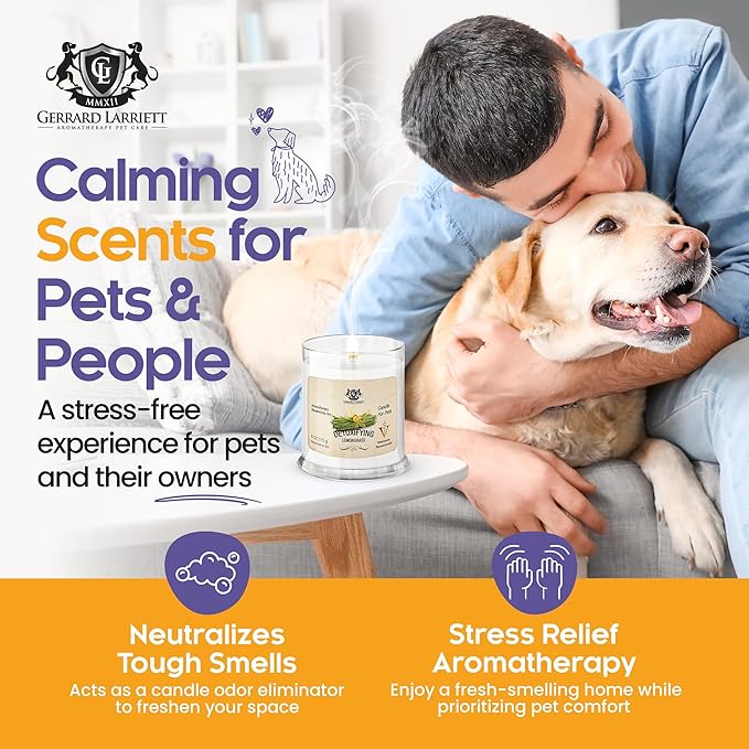 Pet Odor Eliminator Candle Detoxifying Lemongrass Scented Candle, Calming Candles Aromatherapy for Home Decor, Soy Wax Pet Candles Odor Eliminator for Animal Lover, Aromatherapy by Gerrard Larriett