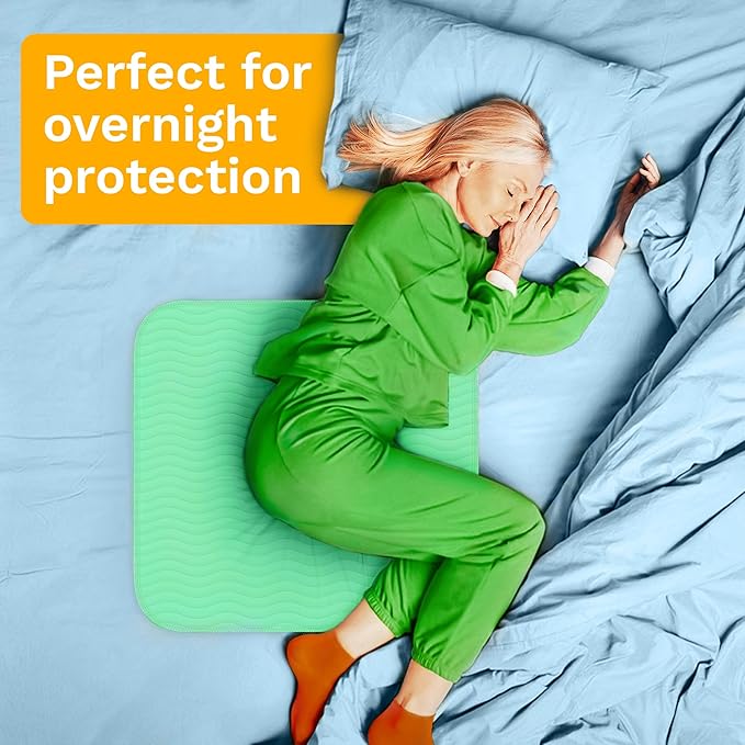 GREEN LIFESTYLE® Washable Underpads - Heavy Absorbency Reusable Bedwetting Incontinence Pads for Kids, Adults, Elderly, and Pets - Toddler Mattress Pads for Bed, Sofa, Floor (Pack of 2 - 48x48)