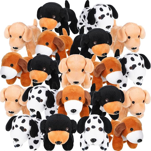 Sosation 20 Pcs Mini Plush Stuffed Dogs Bulk Dog Party Favors Adopt a Puppy Toy Soft Plush Animal for Kids Birthday Classroom Gift Goodie Bag Stuffers Christmas Stocking Fillers Decoration