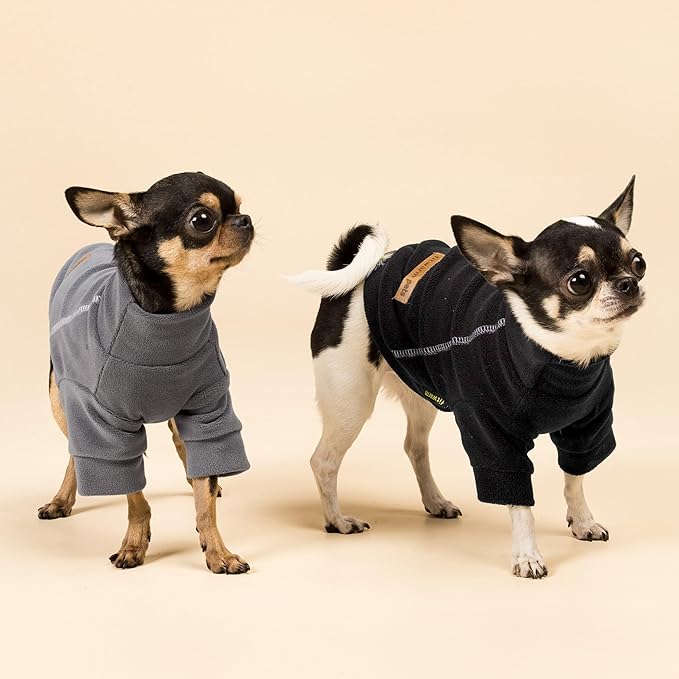 Fitwarm 3 Pack Classic Fleece Sweater, Turtleneck Sweatshirt, Winter Clothes for Small Dogs & Cats, Pet Pullover Jumper, Cat Apparel, Black, Grey, White, XL
