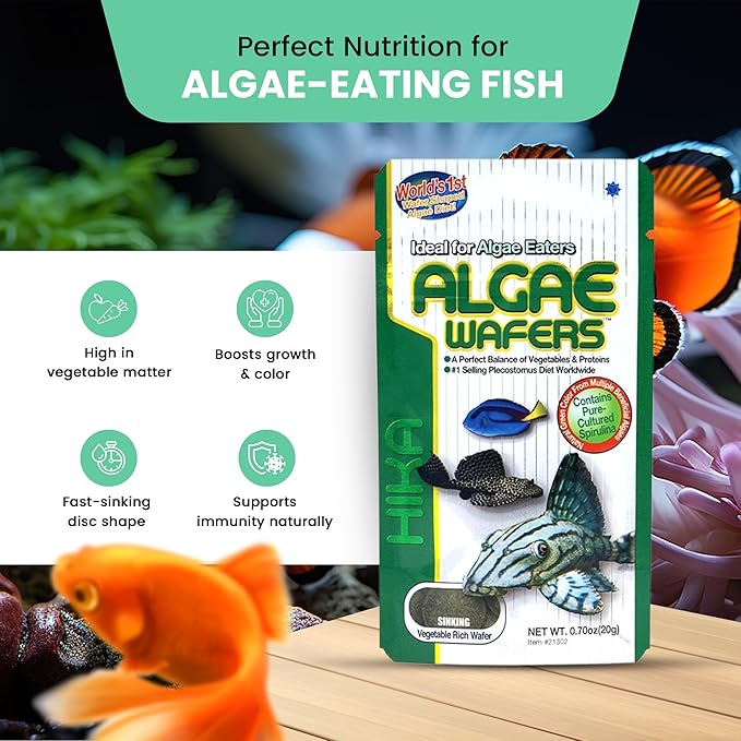 Algae Wafers 0.70 oz (Pack of 3) Fish Food Including Trinity Treats Microfiber Cleaing Cloth(Algae Wafers Fish Food)