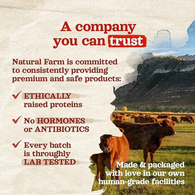 Natural Farm Odor-Free Jumbo Bully Sticks, (6 Inch, 2 Pack), Extra-Thick Chews for Dogs, Fully Digestible 100% Beef Treats, Great for Dental Health, Keep Your Dog Busy with 50% Longer Lasting Chews