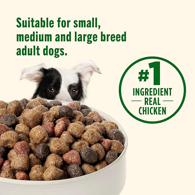 Nutrish Dry Dog Food, Real Chicken & Veggies Recipe Whole Health Blend for Adult Dogs, 40 lb. Bag, Packaging May Vary (Formerly Rachael Ray)