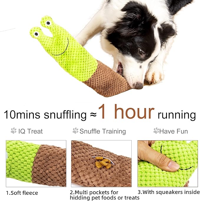 Squeaky Dog Treat Dispensing Puzzle Plush Chew Toy for Small to Large Dogs