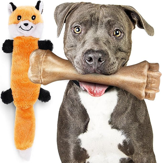 Dog Toys for Aggressive Chewers, Indestructible Dog Bones for Aggressive Chewers, Tough Chew Toy for Heavy Duty Dogs, Big Teething Toys with Durable Nylon for Large/Medium Breed Puppies