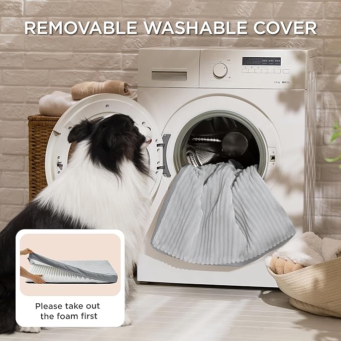 Bedsure XXL Dog Bed for Crate - Extra Large Orthopedic Pet Beds with Removable Machine Washable Cover, NOT Waterproof Egg Crate Foam Puppy Pad, Suitable for Pet Up to 100 lbs, 47"x29"