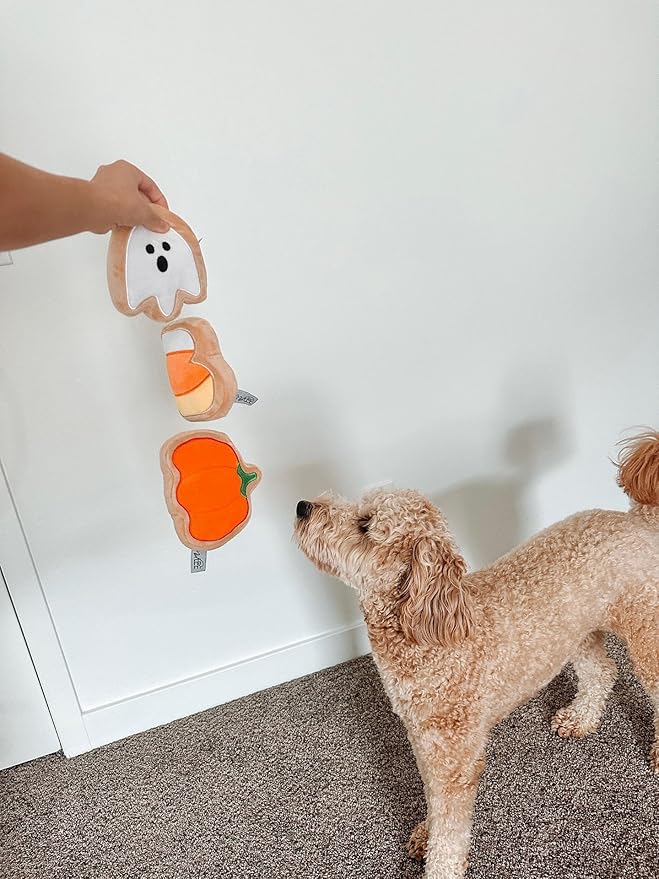 Midlee Boo Sugar Cookie Halloween Plush Dog Toys (Small)