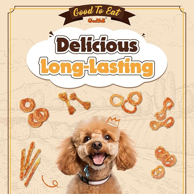 Gootoe Turkey Tendon Dog Treats, Pretzel (S) 6 Pieces per Pack, USA-Sourced Turkey Tendon, Natural Snack, Premium Puppy Chews, Hypoallergenic, Reseal Value Bags, Size for Small Dogs