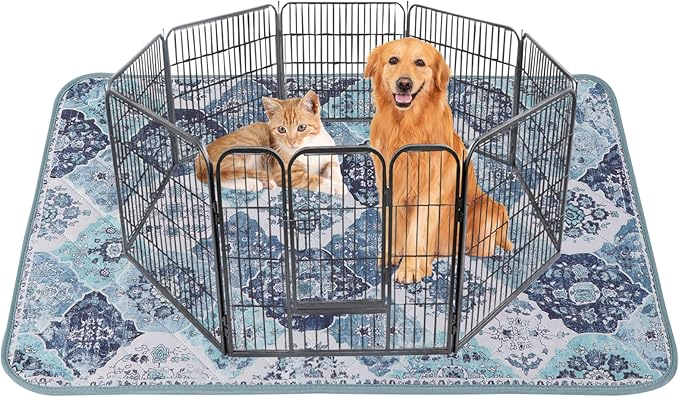 IEUUMLER Washable Pee Pads for Dogs, 1 Pack Reusable Pee Pads for Dogs Non-Slip Grip, Super Absorbent Waterproof Puppy Pads for Potty Training, Playpen, Crate, Whelping Box EU011 (Blue,63" x 63")