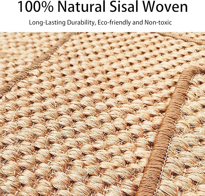 Large Cat Scratch Mat [32 X 20 Inch] Natural Sisal Cat Scratching Mats for Indoor Cats, Durable Cat Scratcher Rug Sisal Pad for Cats Bed, Floor, Couch, Carpets