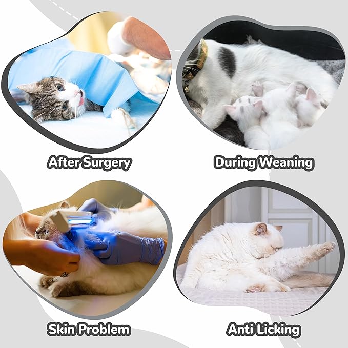 PUMYPOREITY Cat Recovery Suit for Hind Legs, Cat Surgical Spay Suit with Leg Sleeves to Stop Licking, Long Rear Sleeve Wound Cover Abdomen Kitten Onesie, Grey, M