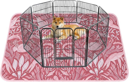 BVAGSS Washable Pee Pads for Dogs, 1 Pack Reusable Leakproof Puppy Wee Wee Pad, Non-Slip Waterproof Pet Training Pads, Super Absorbent Whelping Pads XH081 (Dino Pink, 48X48 Inch (Pack of 1))