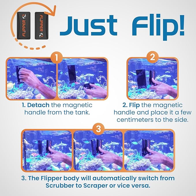 Flipper Magnetic Aquarium Glass Cleaner & Fish Tank Accessories | Effortless Algae Remover for Fish Tank (Standard)