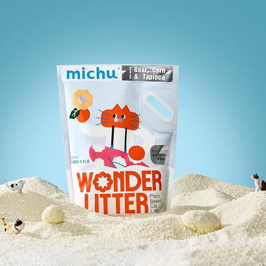 Tofu Cat Litter Natural Clumping Tofu Cat Litter 5.5lb/88oz 5 Scents (Peach + Wonder Litter, 2 Pack)