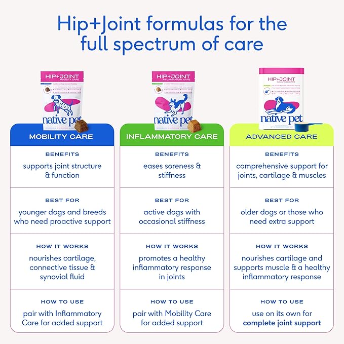 Native Pet Pain Relief for Dogs - Collagen for Dogs Promotes Joint Health, Reduce Inflammation & Stiffness - Senior Pup Joint Supplement - Natural Pain Reliever for Active & Aging Pets - 120 Chews