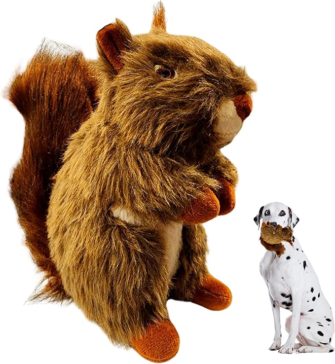 Dog Squeak Toys Squirrel, Interactive Dog Toy for Small, Medium and Large Breeds, Dog Toys Stuffed with Squeaky, Stuffed Dog Toy with Squeaky Stuffed & Animals Chew Toy for all Dogs Pet.