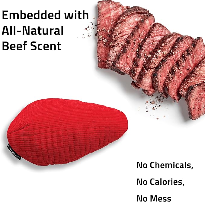 Playology Dog Toys | Plush Toy Crinkle Egg for Dogs | Jumbo Beef Scented Toy - Easy to Clean and Made from Non Toxic Materials
