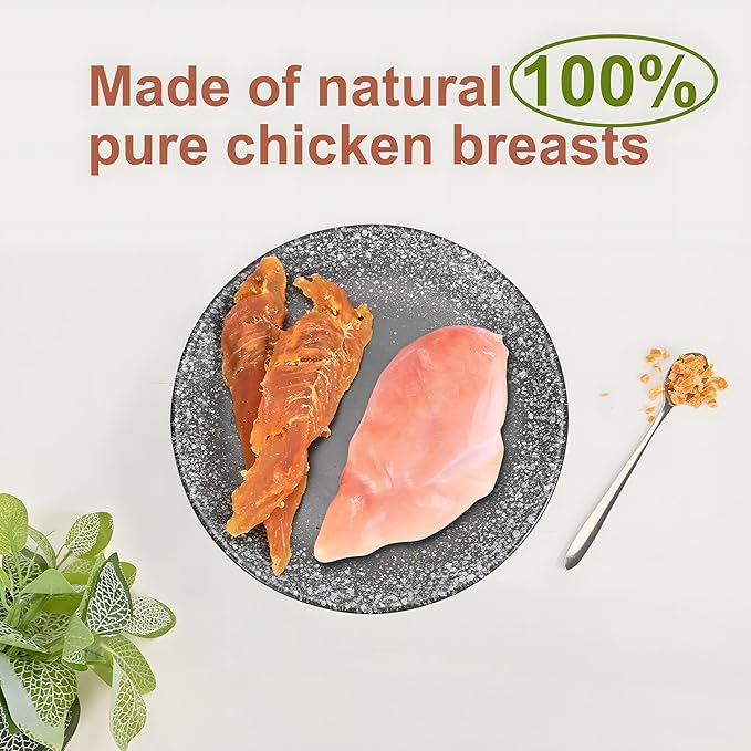 WLP Chicken Jerky Dog Treats, Natural Pure Chicken Breast Strips, Human Grade Healthy High Protein for Dogs and Cats (8 Ounce)