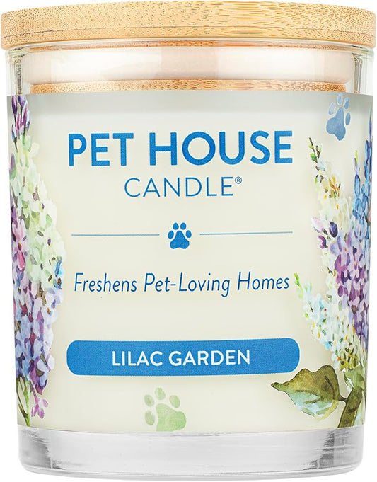 Pet House Candles, Plant-Based, Long Lasting, Clean Burning Scented Pet Odor Candles - Lilac Garden