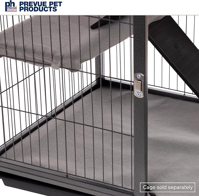 Prevue Pet Products Ferret Cage Plush Fitted Grille and Platform Cover Set, Gray, 30.0" L x 20.0" W x 0.5" Th