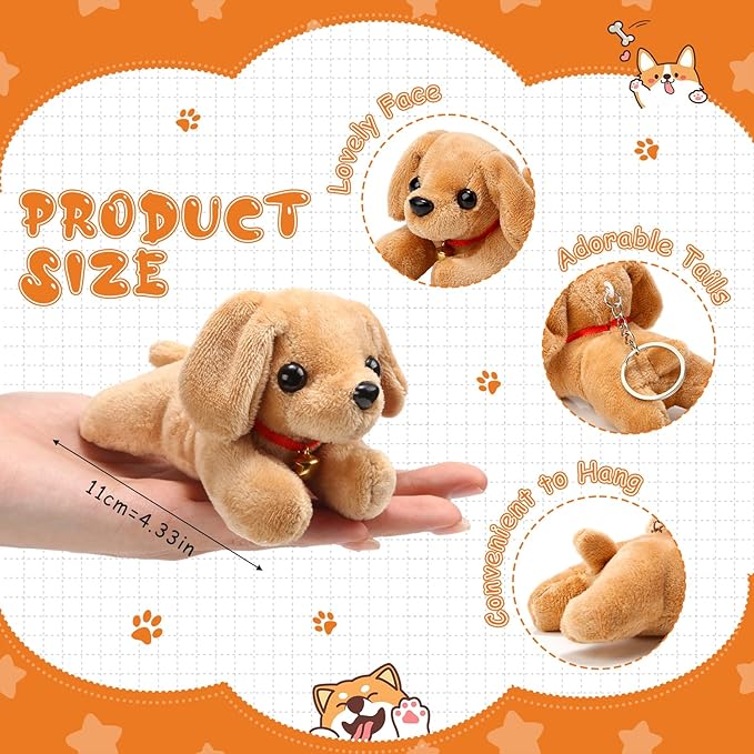 Sosation 20 Pcs Mini Plush Stuffed Puppy Bulk Gift Puppy Party Favor Toy Soft Plush Dog for Kids Christmas Bag Fillers Baby Show Birthday Carnival Prize Party