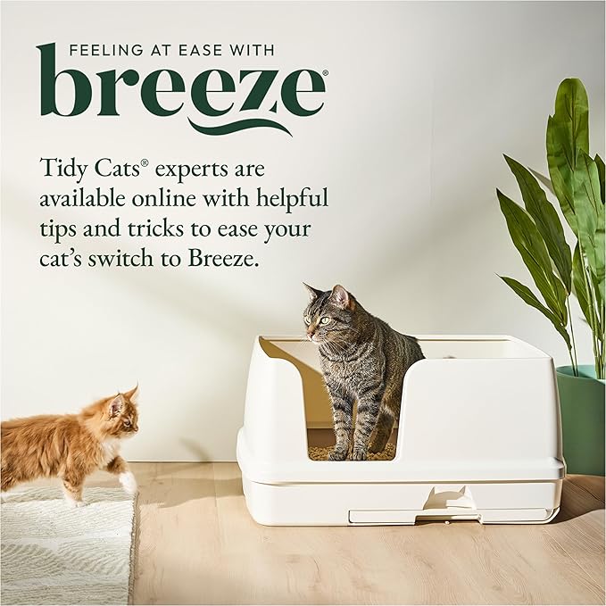 Purina Tidy Cats Non Clumping Litter System, Breeze XL All-in-One Odor Control & Easy Clean Multi Cat Box - 18 lb. Box