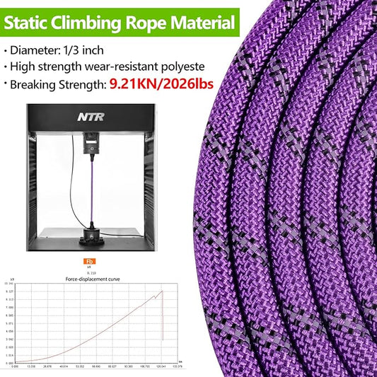 NTR Strong Dog Leash - 15FT Reflective Purple Rope with Swivel Lockable Hook and Padded Handle, Cat & Dog Leash for Small to Large Dogs, Training, Playing, Camping, or Backyard