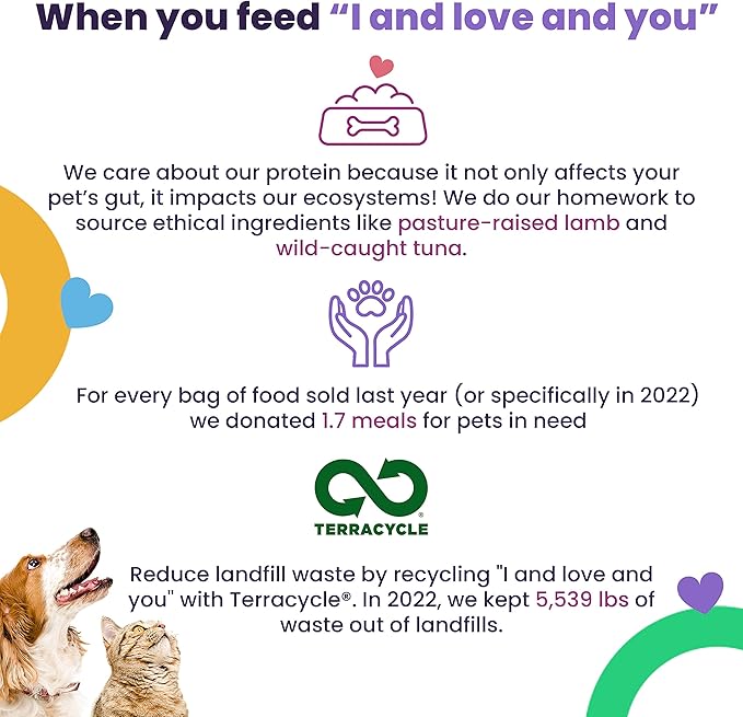 I and love and you Naked Essentials Dry Dog Food - Lamb + Bison - High Protein, Real Meat, No Fillers, Prebiotics + Probiotics, 23lb Bag